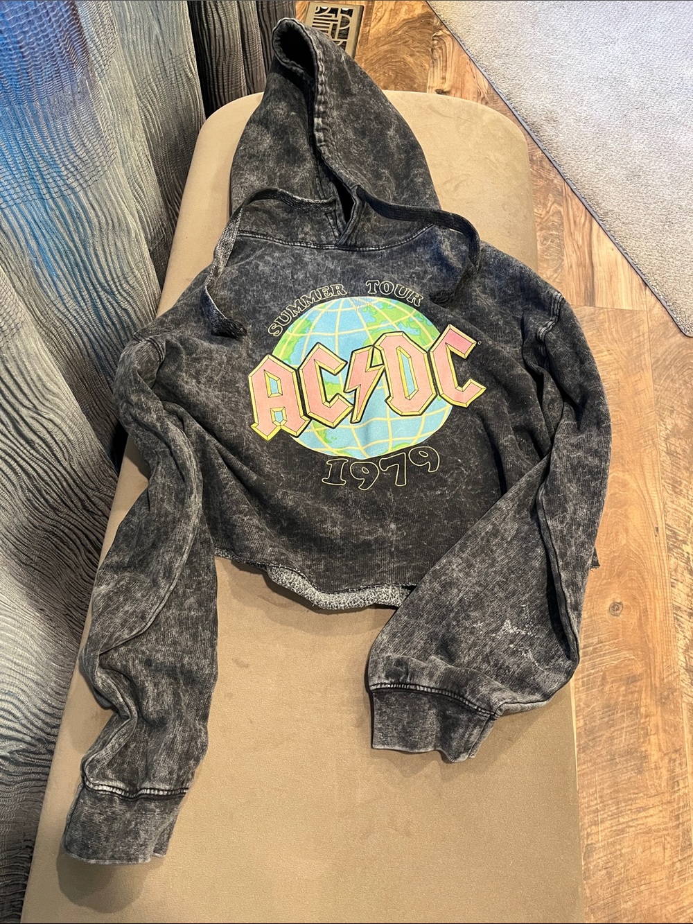 AC/DC Black Washed Hoodie